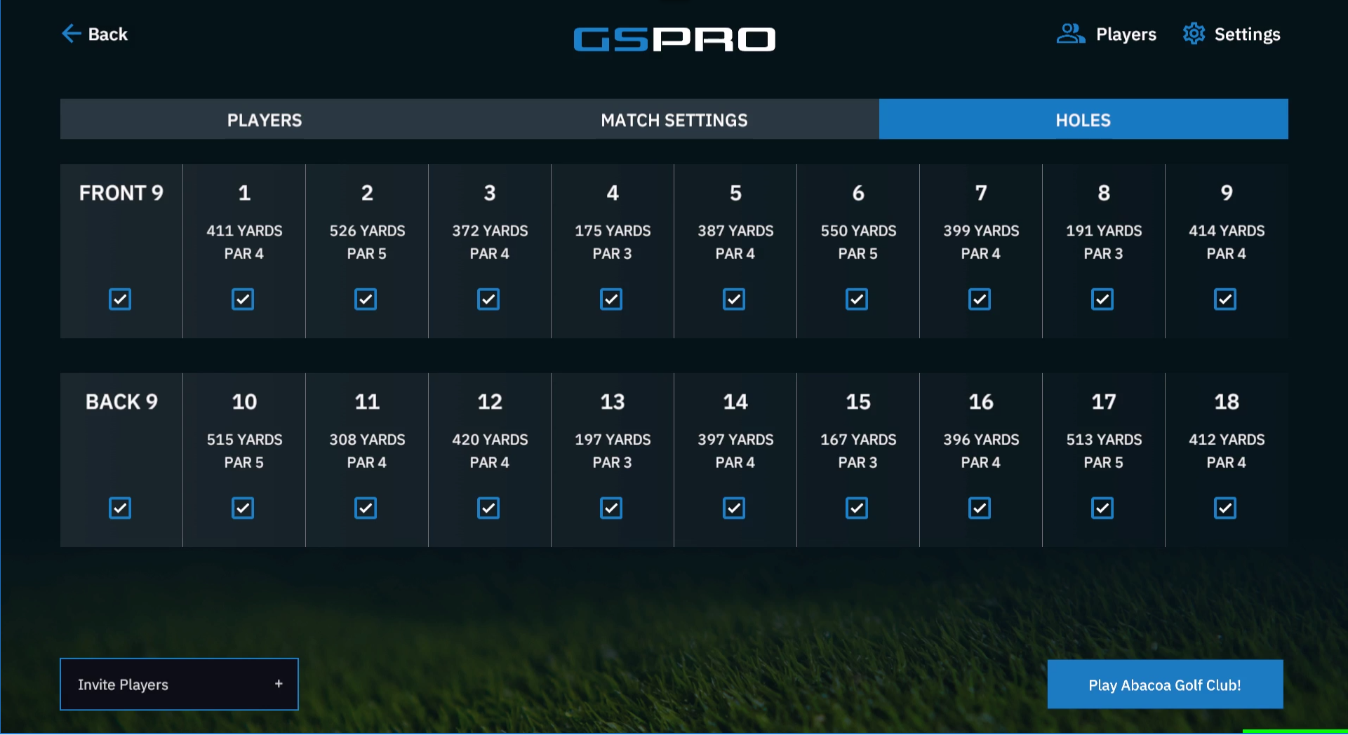 Uneekor GSPro software local match holes Uneekor GSPro software local match holes