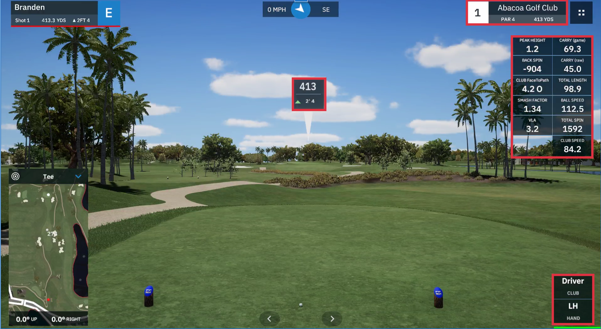 Uneekor GSPro software in-match game view Uneekor GSPro software in-match game view