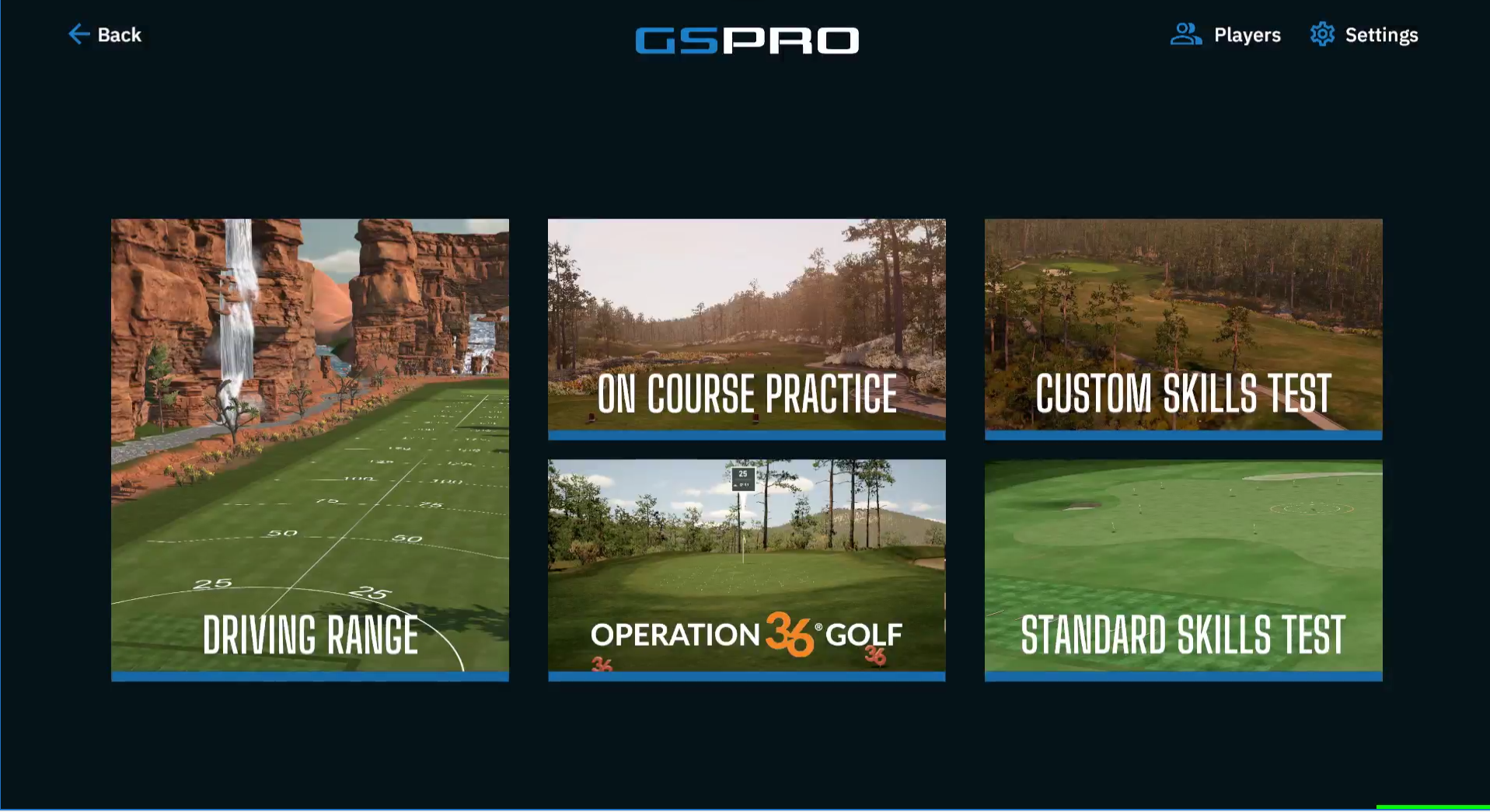 Uneekor GSPro software practice menu Uneekor GSPro software practice menu