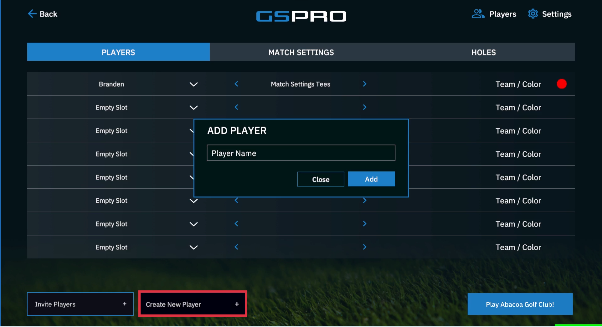 Uneekor GSPro software local match add players Uneekor GSPro software local match add players